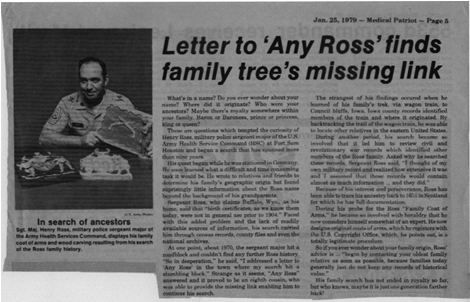 Letter to 'Any Ross'
